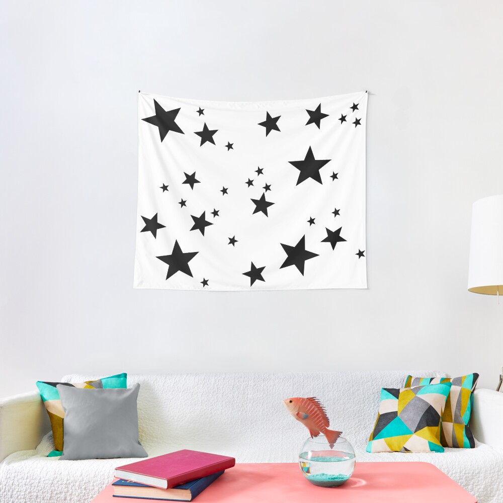 stars black Tapestry