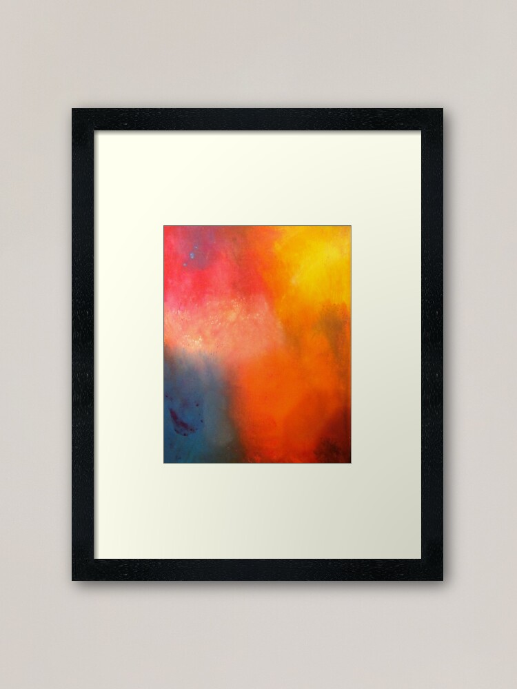 Abstract Colors Non Objective Painting Magenta Orange White Blue Yellow Abstact Color Without Meaning Modern Design Framed Art Print By Mwart Redbubble