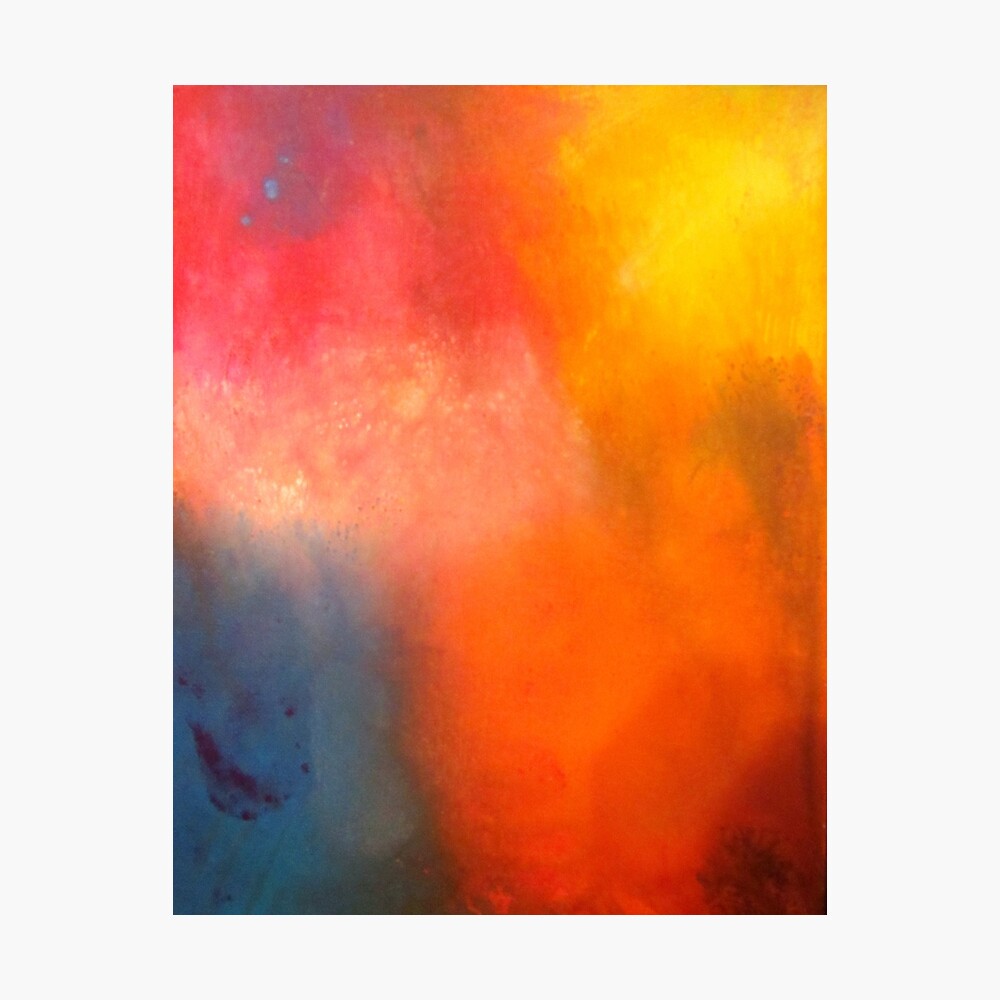 Abstract Colors Non Objective Painting Magenta Orange White Blue Yellow Abstact Color Without Meaning Modern Design Poster By Mwart Redbubble