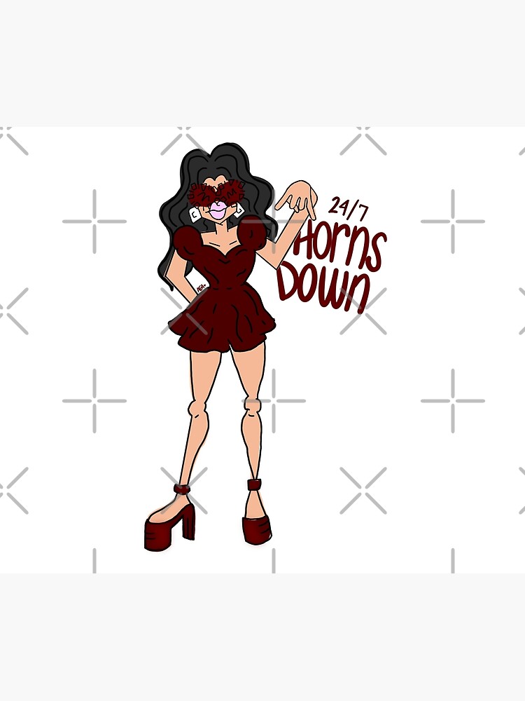 "Copy of Horns Down 24/7 Texas AM Aggie Game Day Black hair" Art