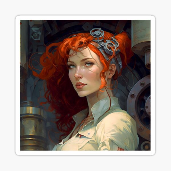 Item preview, Redhead mechanic woman designed and sold by Animal-ink.