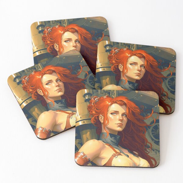 Item preview, Red hair super anime Girl  designed and sold by Animal-ink.