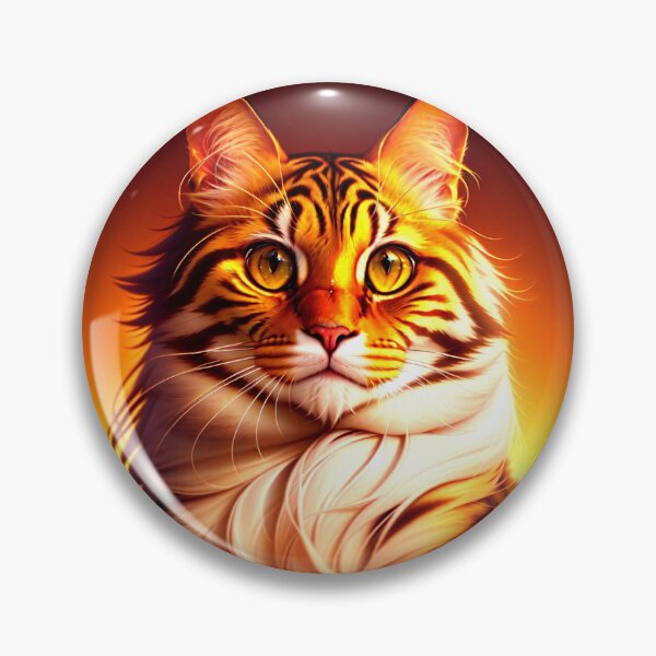 Item preview, A plush long-haired cat with golden eyes, exquisite details, close up view designed and sold by AlePosters.