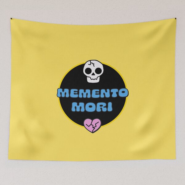 Item preview, Memento Mori Skull and Hearts in Blue designed and sold by stoicjimny.