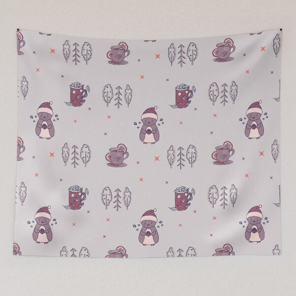 Item preview, Penguin, trees, mugs pattern designed and sold by picroom.