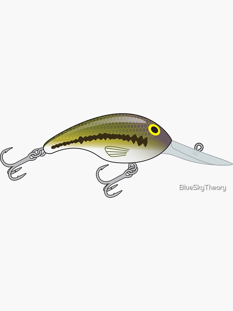 Crankbait Deep Diving Fishing Lure - Bass Pattern Sticker Sticker for Sale  by BlueSkyTheory