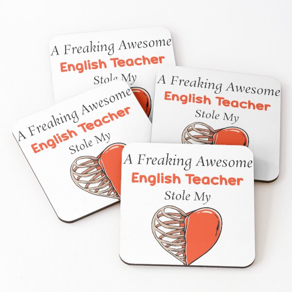 Item preview, A Freaking Awesome English Teacher Stole My Heart , English Teacher Valentines designed and sold by The2Art.