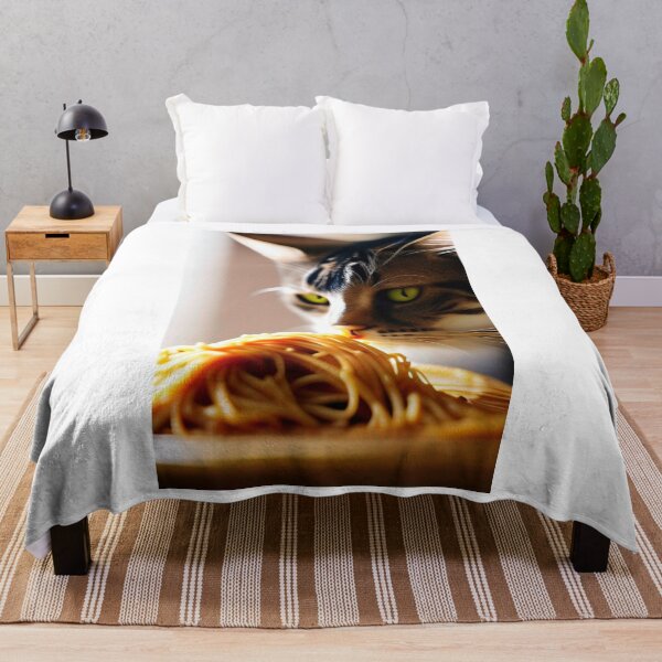 Item preview, Cat Eating Spaghetti designed and sold by SociableAnimals.