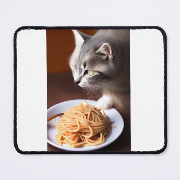 Item preview, Cat Eating Spaghetti designed and sold by SociableAnimals.