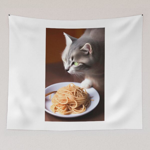 Item preview,  Cat Eating Spaghetti designed and sold by SociableAnimals.
