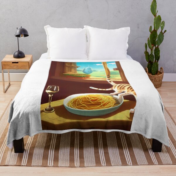 Item preview, Cat Eating Spaghetti designed and sold by SociableAnimals.