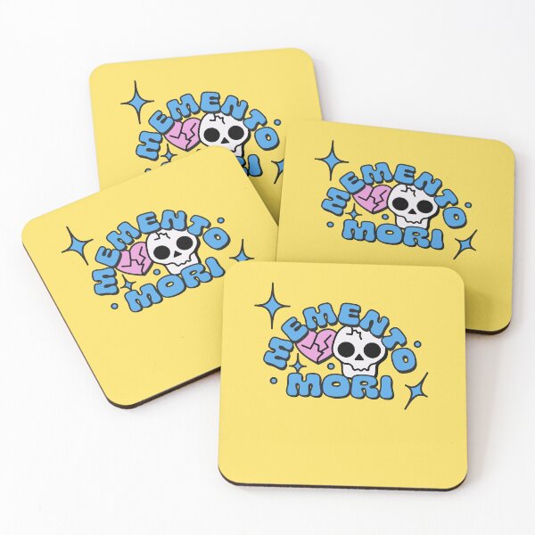 Item preview, Memento Mori Typography Arch with Skull and Hearts in Blue designed and sold by stoicjimny.