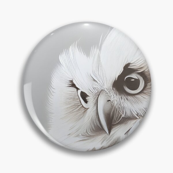 Item preview, Neutral colored pencil drawing of owl designed and sold by happypapertime.