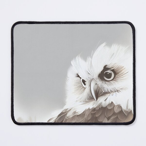 Item preview, Neutral colored pencil drawing of owl designed and sold by happypapertime.