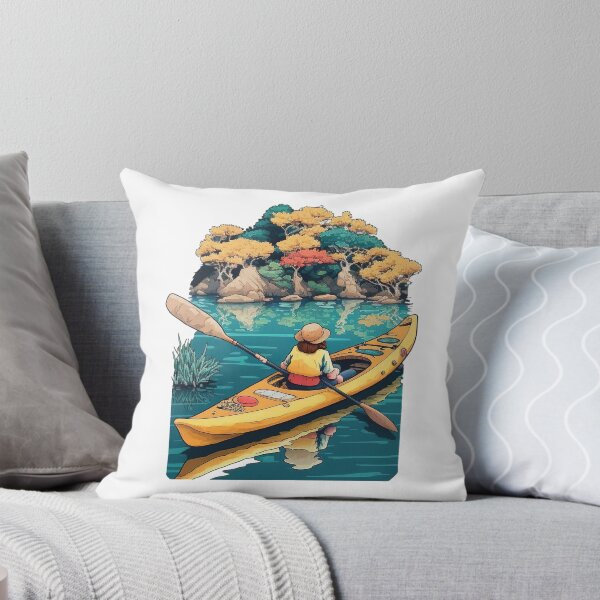 Item preview, Cartoon Kayaking on river, sticker  designed and sold by CosmicCritters.