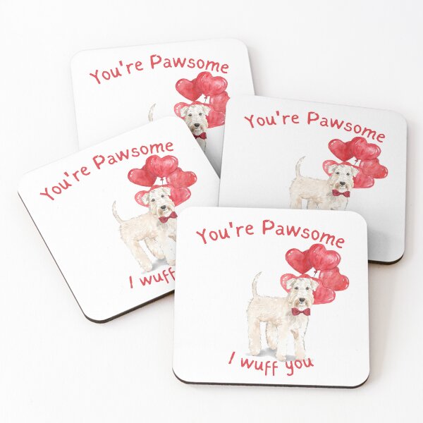 Item preview, You are Pawsome I wuff you - Wheaten Terrier Valentine designed and sold by beastieboutique.