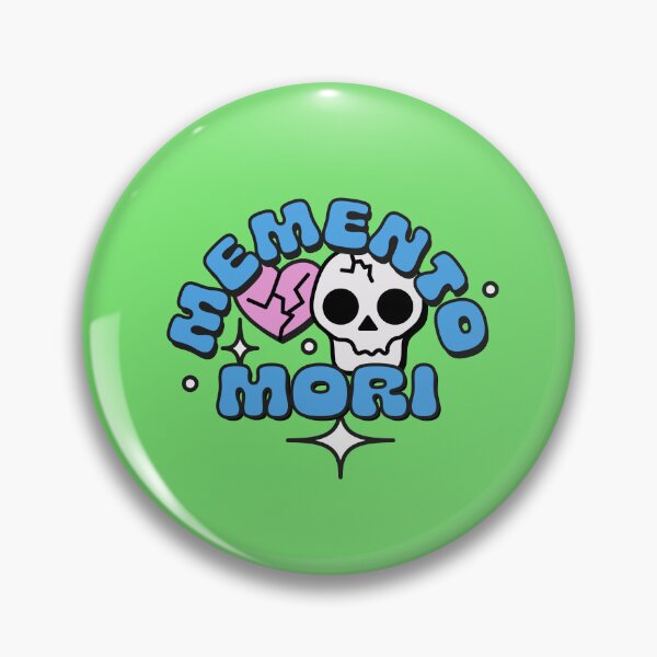 Item preview, Memento Mori with Skull and Hearts in Blue, Pink and White designed and sold by stoicjimny.
