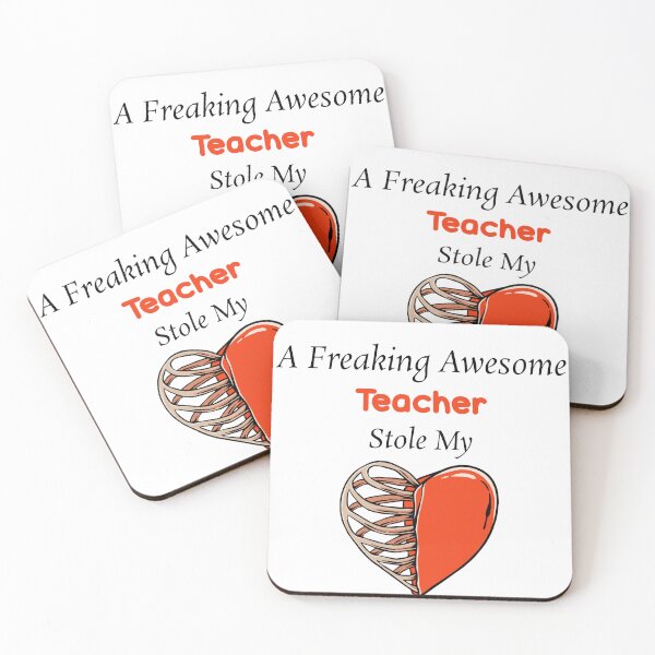 Item preview, A Freaking Awesome Teacher Stole My Heart , Teacher Valentines designed and sold by The2Art.