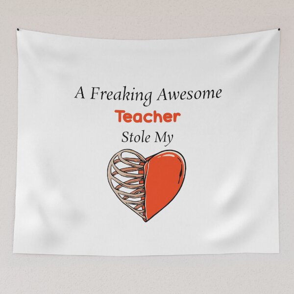 Item preview, A Freaking Awesome Teacher Stole My Heart , Teacher Valentines designed and sold by The2Art.