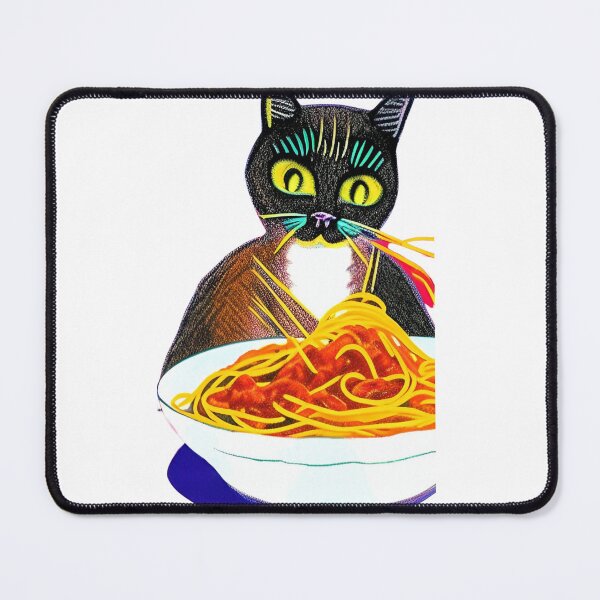 Item preview, Cat Eating Spaghetti Sticker 2023 designed and sold by SociableAnimals.