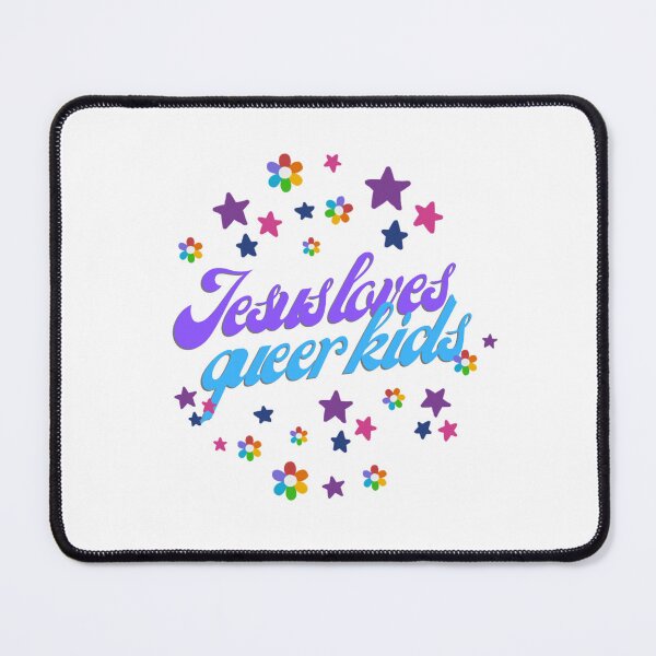 Item preview, Jesus Loves Queer Kids Pride Rainbow Stars & Flowers designed and sold by 1PursuingLove.