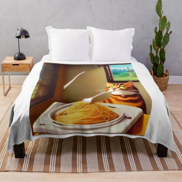 Item preview, Cat Eating Spaghetti Sticker 2023 designed and sold by SociableAnimals.