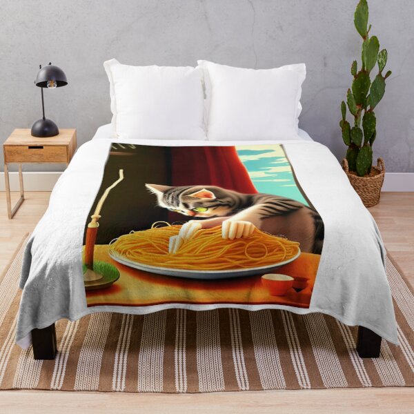 Item preview, Cat Eating Spaghetti Sticker 2023 designed and sold by SociableAnimals.