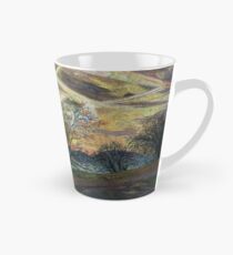 Sky Trails - Dawn Landscape Embroidery - Textile Art Tall Mug