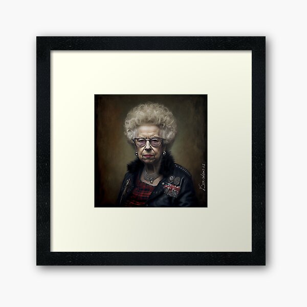 HRH Queen Elizabeth Tale Teller Club Orchestra Art by iServalan CDM Music Tracks and Book Illustrations  Framed Art Print