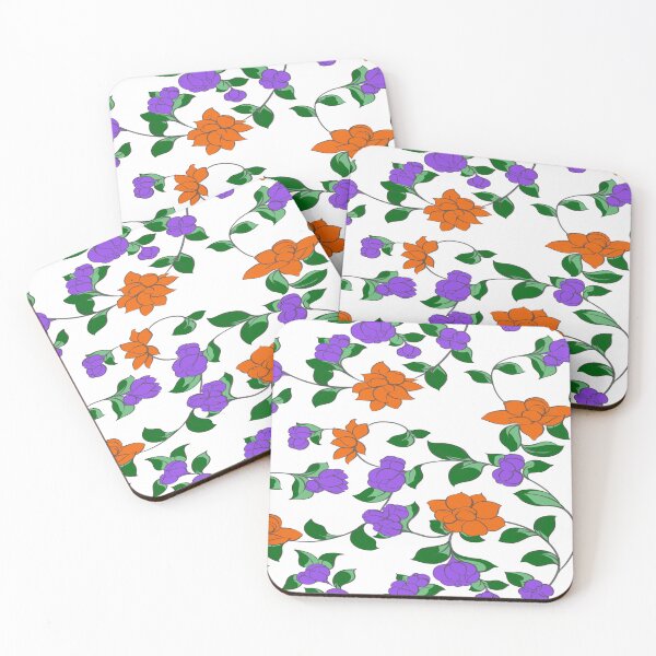 Item preview, Some purple and orange summer spring island flowers designed and sold by DesignToWay.
