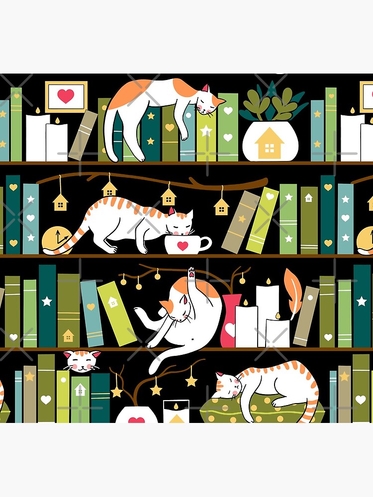 Library cats by Elenanaylor