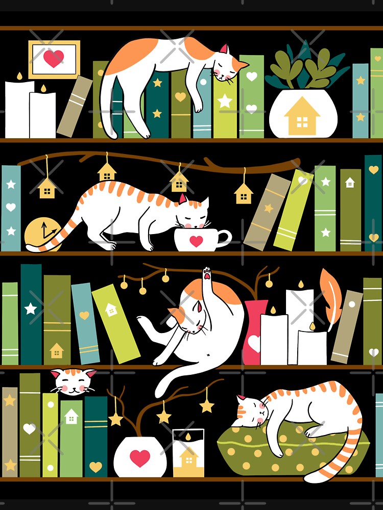Library cats by Elenanaylor