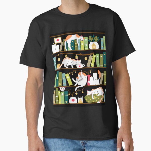 Item preview, Library cats - whimsical cats on the book shelves  designed and sold by Elenanaylor.
