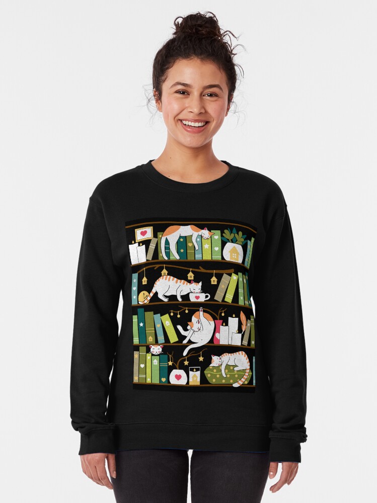 Alternate view of Library cats Pullover Sweatshirt
