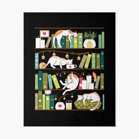 Item preview, Library cats - whimsical cats on the book shelves  designed and sold by Elena Naylor.
