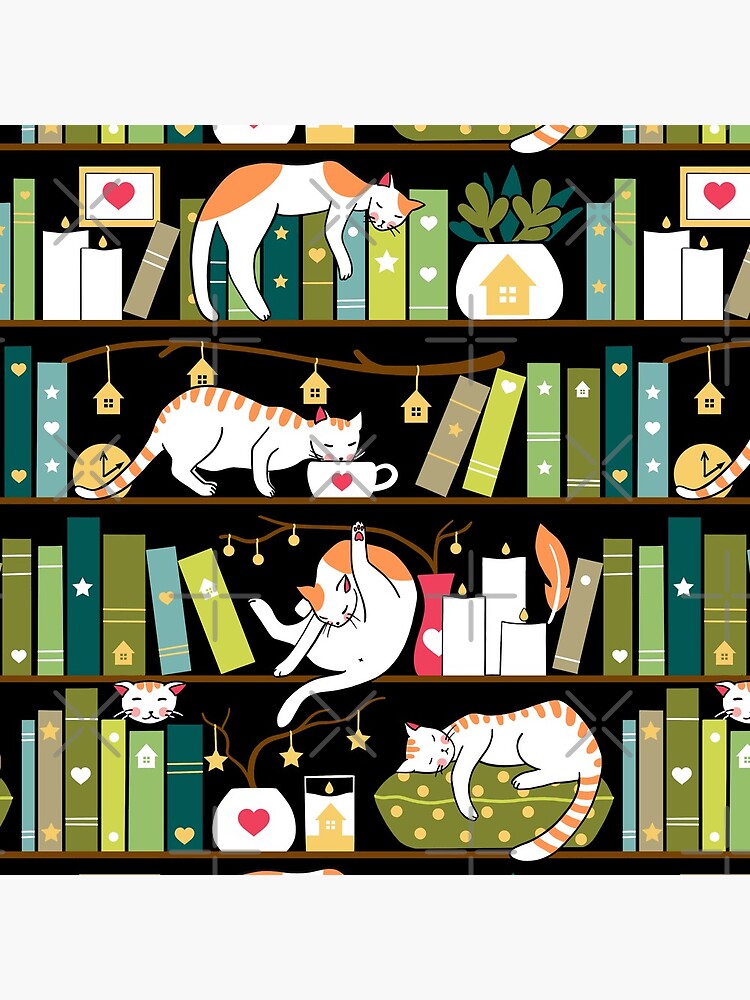 Library cats by Elenanaylor
