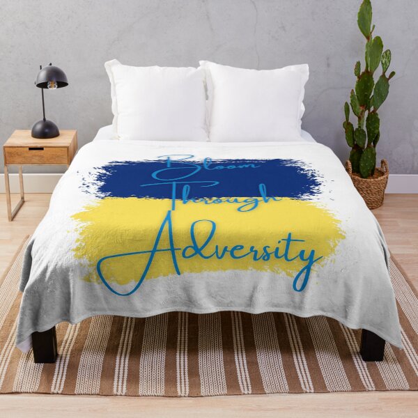 Item preview, Bloom Through Adversity - Ukrainian Flag (Paint Streak) designed and sold by T-WoodCreations.