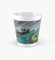 All at Sea - Fishing Boat Embroidery - Textile Art Tall Mug