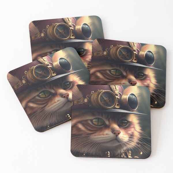 Item preview, Steampunk Cat Portrait designed and sold by LukeAiWalker.