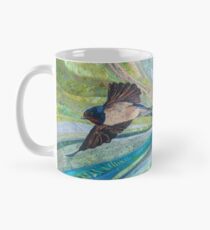 Aerial Acrobats - Swallows Embroidery - Textile Art Mug