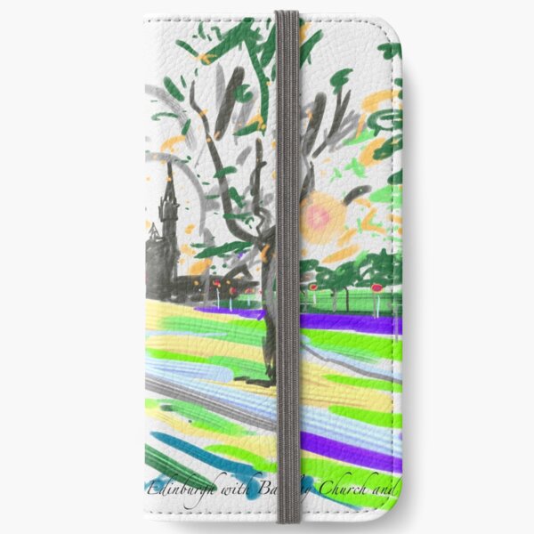 Edinburgh's Bruntsfield Links at sunset with lights iPhone Wallet