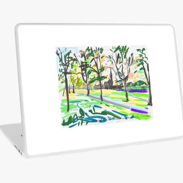 Edinburgh's Bruntsfield Links at sunset with lights Laptop Skin