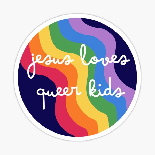 Item preview, Jesus Loves Queer Kids Rainbow Pride Waterfall designed and sold by 1PursuingLove.