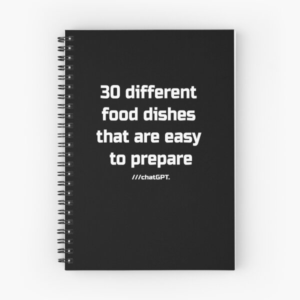 Item preview,  chatGPT 30 different food dishes that are easy to prepare designed and sold by Mebbotai.