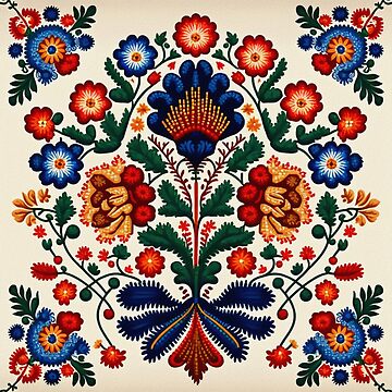 Traditional Portuguese Style Folk Embroidery Pattern Art Board