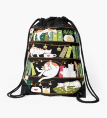 Library cats Drawstring Bag