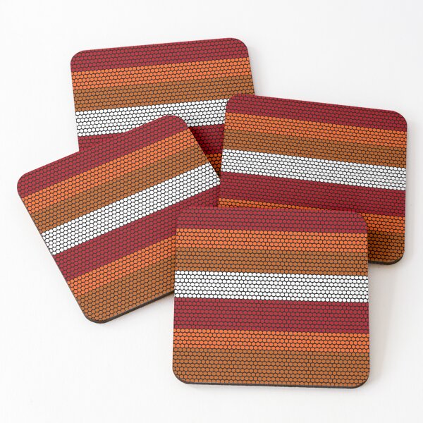 Item preview, DOT STRIPES. PATTERN. RED/ORANGE/WHITE/BLACK. designed and sold by 5hertz.