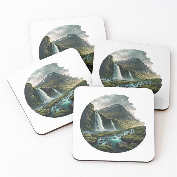 Artikelvorschau, Landschaft Wasserfall im Freien, Aufkleber entworfen und verkauft von CosmicCritters.