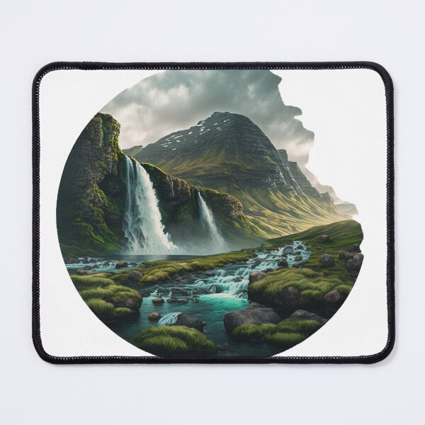 Artikelvorschau, Landschaft Wasserfall im Freien, Aufkleber entworfen und verkauft von CosmicCritters.