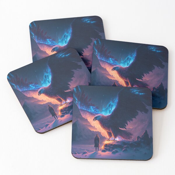 Item preview, Eagle in fantasy snow world, paradise, epic designed and sold by aiartwallpapers.